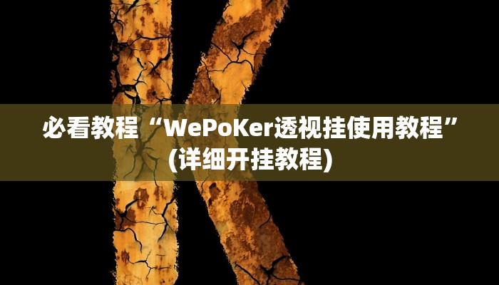 必看教程“WePoKer透视挂使用教程”(详细开挂教程) 必看教程“WePoKer透视挂使用教程”(详细开挂教程)