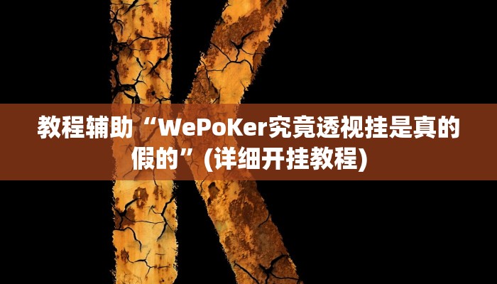 教程辅助“WePoKer究竟透视挂是真的假的”(详细开挂教程) 教程辅助“WePoKer究竟透视挂是真的假的”(详细开挂教程)